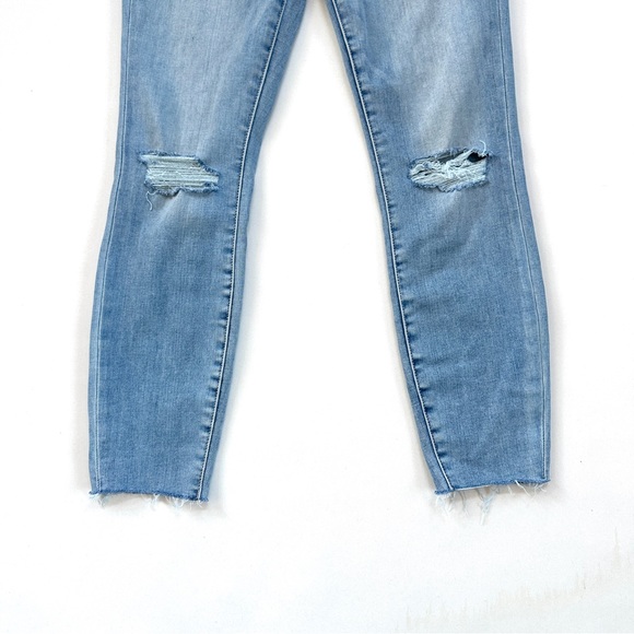 GOOD AMERICAN GOOD WAIST CROP RAW EDGE HIGH WAIST DISTRESSED SKINNY JEANS Sz4/27 - Picture 7 of 15